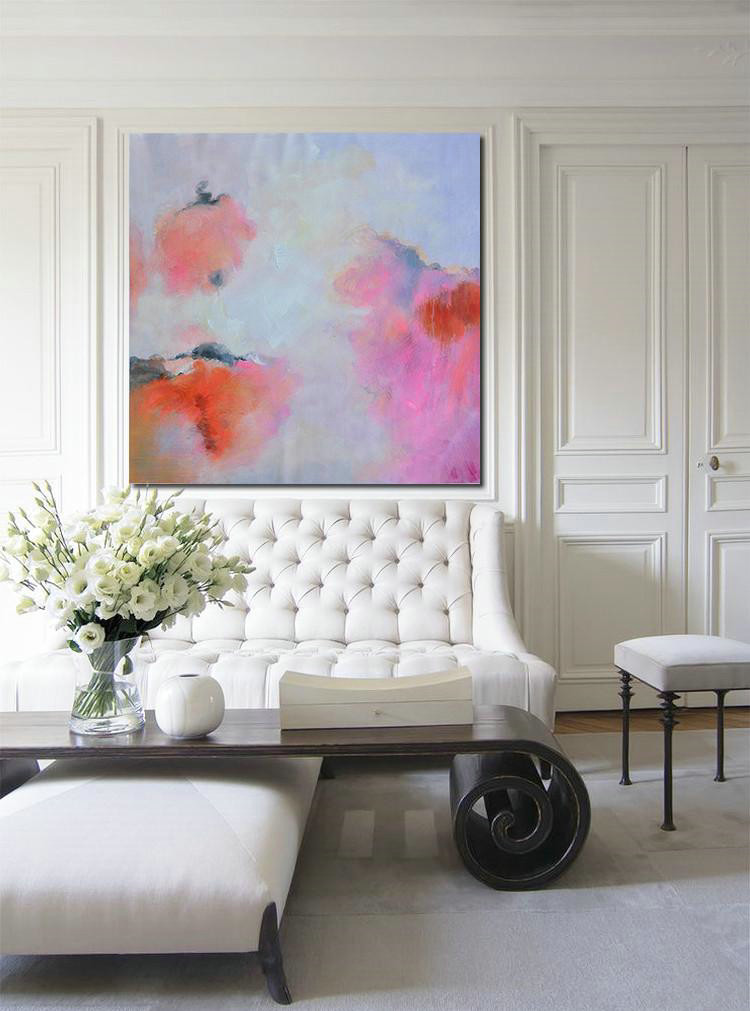 Extra Large Abstract Painting On Canvas,Oversized Contemporary Art,Large Contemporary Painting,Blue,Red,Pink,Purple.etc